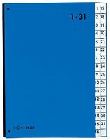 Pagna 24329-02, PAGNA Pultordner Color, DIN A4, 1 - 31, 31 F&auml;cher, blau