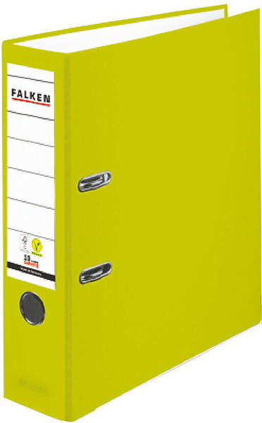 Falken PP-Color-Ordner A4 80mm mit Einsteckschild neongrün (23001056F)