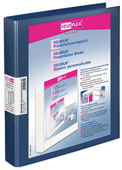 VELOFLEX Präsentationsringbuch Velodur A4 PP kaschiert 4-D-Ring-Mechanik 25mm blau (4143150)