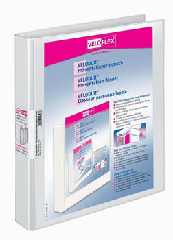 VELOFLEX Präsentationsringbuch Velodur A4 PP kaschiert 4-D-Ring-Mechanik 25mm weiß (4143190)