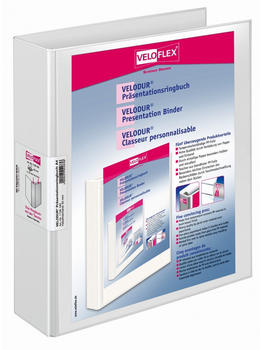 VELOFLEX Präsentationsringordner Velodur A4 PP kaschiert Hebelmechanik 40mm weiß (1138190)