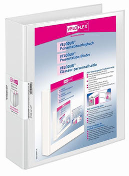 VELOFLEX Präsentationsringordner Velodur A4 PP kaschiert 2-D-Ring-Mechanik 40mm weiß (1141190)