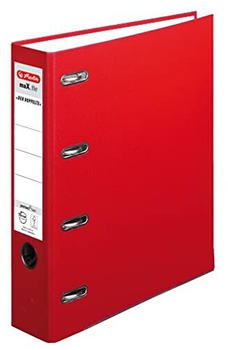 Herlitz Doppelordner maX.file protect, A4, Rückenbreite: 7cm, Ablage: A4 / 2 x A5 quer, rot, 10 Stück (10842268)