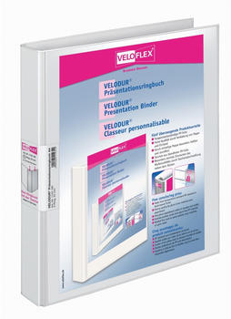 VELOFLEX Präsentationsringordner Velodur A4 PP kaschiert 2-D-Ring-Mechanik 25mm weiß (1143190)