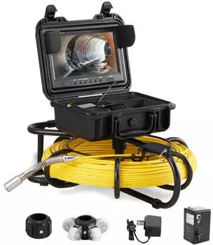 VEVOR Rohrinspektionskamera 91,5m 9" Monitor 720P IP68 DVR
