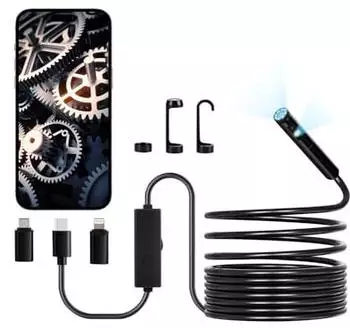VEVOR SM7 Dual-Lens Inspektionskamera HD 1920p, 8+1 LED, 5m Kabel, IP67 (SM7)