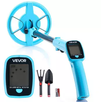 VEVOR Metalldetektor LCD-Display, IP68 wasserdichte Suchspule, 101,6mm Suchtiefe, 3kHz
