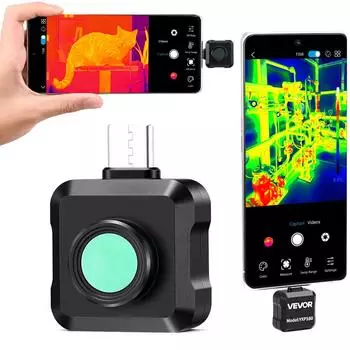 VEVOR W&auml;rmebildkamera f&uuml;r Android USB-C, IR 160x120 / Super IR 320x240, 25Hz, -20&deg;C bis 550&deg;C, 15 Farbpaletten
