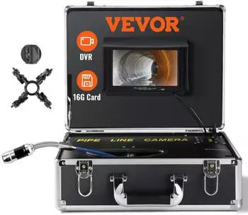 VEVOR Rohrinspektionskamera 50m, 7"-Bildschirm, DVR, IP68, 16GB SD-Karte (H6)
