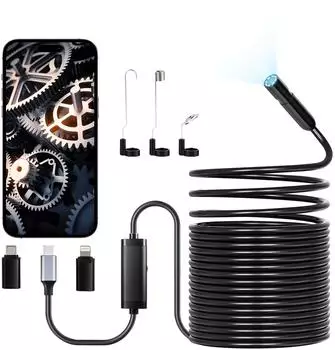 VEVOR Endoskopkamera 15m Kabel, 1920P HD, 8 LEDs, IP67 (RBTYNLD-002)