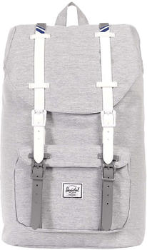 Herschel Little America Backpack Mid-Volume light grey crosshatch/white rubber/blueprint stripe