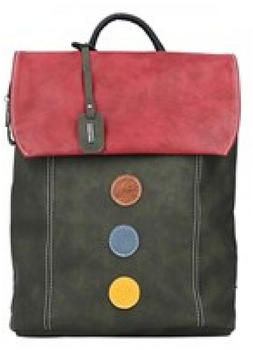 Rieker Ladies Backpack (H1357) khaki/cherry red
