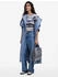 Desigual Mittelgroßer Rucksack in Flechtoptik Denim-Effekt