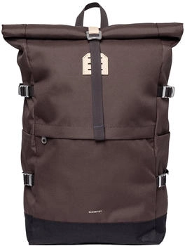 Sandqvist Icon Rolltop Backpack L brown with natural leather