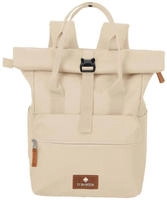 Travelite Rucksack Short Handle Rollup, 46 cm, mit Laptopfach, Rolltop, beige,