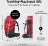 Nordkamm Antares Trek & Travel Backpack 50L red
