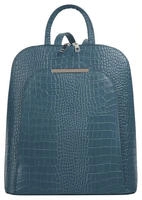 Cluty Cityrucksack, echt Leder, Made in Italy blau