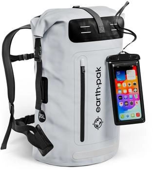 Earth Pak wasserdichter Rucksack 85L und wasserfeste Handyhülle grey
