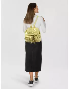 Desigual shiny bow backpack yellow – Desigual shiny bow backpack yellow – urbaner Begleiter mit Kunstleder-Oberfläche