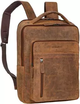 STILORD Tory Lederrucksack gro&szlig;, vintage, braun, 13-14 Zoll