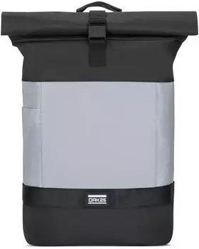 OAK25 Commute M Rolltop Rucksack, reflektierend, wasserabweisend, schwarz/grau