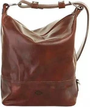 pik&eacute; Rucksack-Shopper Echtleder, braun (017446-17)