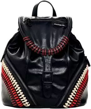 Desigual Sonique Tula Mini-Rucksack, bestickt, schwarz