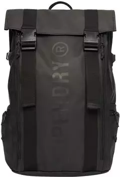 Superdry Tarp Roll Top Rucksack, schwarz