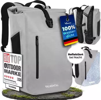 Valkental Rolltop Backpack 28L grey