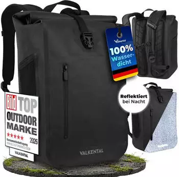 Valkental Rolltop Backpack 28L black