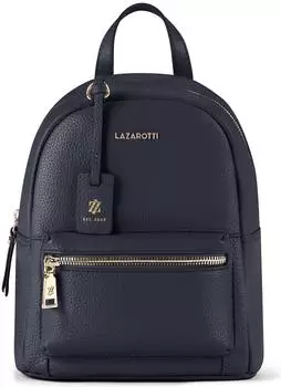 Lazarotti Bologna Leather City Rucksack, Leder, dunkelblau, 27cm (LZ03035-13)