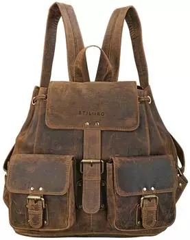 STILORD Larissa Vintage Rucksack Leder Damen, mittel (566)