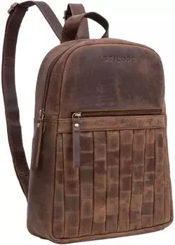 STILORD Ilda Lederrucksack Damen klein, vinto - braun