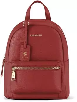 Lazarotti Bologna Leather City Rucksack Leder, rot, 27cm (LZ03035-10)