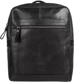 Sansibar Laptop-Rucksack Echtleder, schwarz, Unisex (71906)