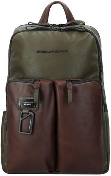 Piquadro Harper Laptop Backpack (CA3869AP) green dark/brown