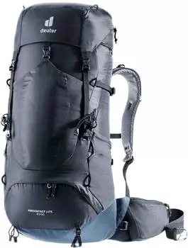 Deuter Aircontact Lite 40+10 (2023) black/marine – Komfort und Ergonomie: Tragesystem und Gurte