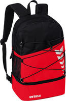 Erima Rucksack Six Wings, 45 cm, mit Schuhfach, rot, Polyester, 25 Liter