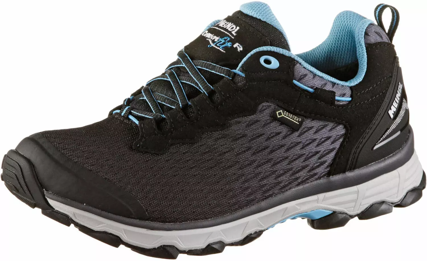 Zapatillas De Senderismo Meindl Activo Lady GTX Para Mujer - Negro, Gore-Tex, Talla Ancha