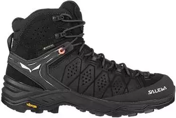 Salewa Alp Trainer 2 Mid GTX Women's Shoes black/black – Hervorragender Halt und Stabilität dank Vibram-Sohle