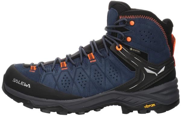 Alp Trainer 2 Mid GTX Men's Shoes dark denim/fluo orange Ausstattung & Eigenschaften Salewa Alp Trainer 2 Mid GTX (61382) blue dark denim/fluo orange