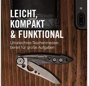 Leatherman Skeletool KB Taschenmesser Edelstahlklinge & Flaschen&ouml;ffner, Schwarz (833165)