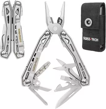 Swiss+Tech Multitool-Zange 16-in-1 Edelstahl klappbar (ST021033A)