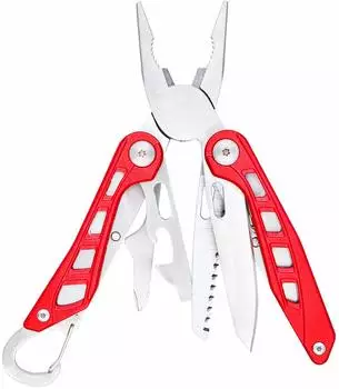 AmazonBasics 8-in-1-Multitool Edelstahl mit Nylonscheide, Rot (DS-MFAMZ010)