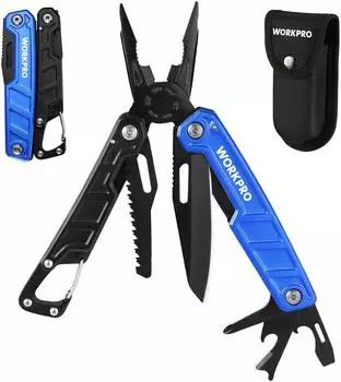 WORKPRO Multitool-Zange 11-in-1 Edelstahl mit Karabiner (W014102A)
