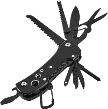 AmazonBasics 15-in-1-Multifunktions-Taschenmesser mit Tasche, Schwarz (DS-MFAMZ017)