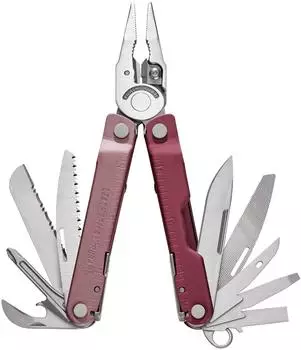 Leatherman Rebar Multitool 17 Werkzeuge, Edelstahl, Heathered Cranberry (833317)
