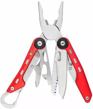 AmazonBasics Multitool 10-in-1 Edelstahl mit Nylonscheide, Rot (DS-MFAMZ004)