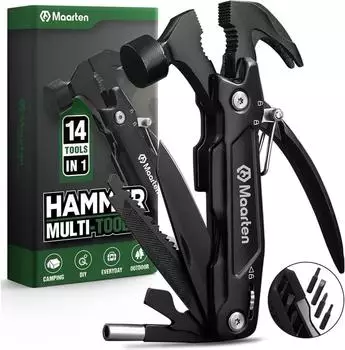 LuxusKollektion Multitool 14-in-1 mit Hammer, Camping