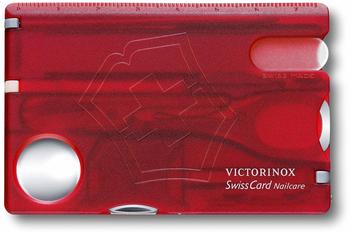 Victorinox Taschenmesser Swiss Card rot transparent